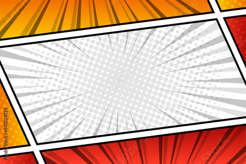 Blank comic page frame background design template