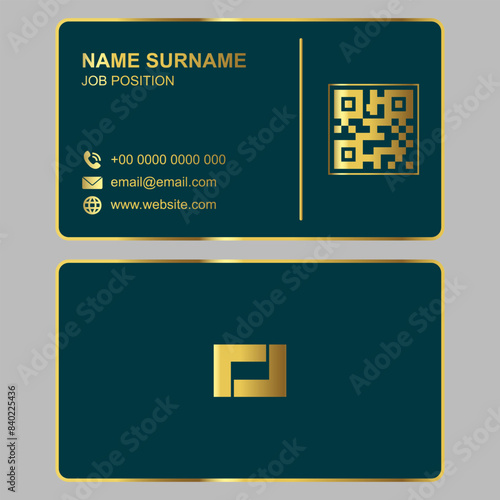modern minimalist business card with luxury gold style 