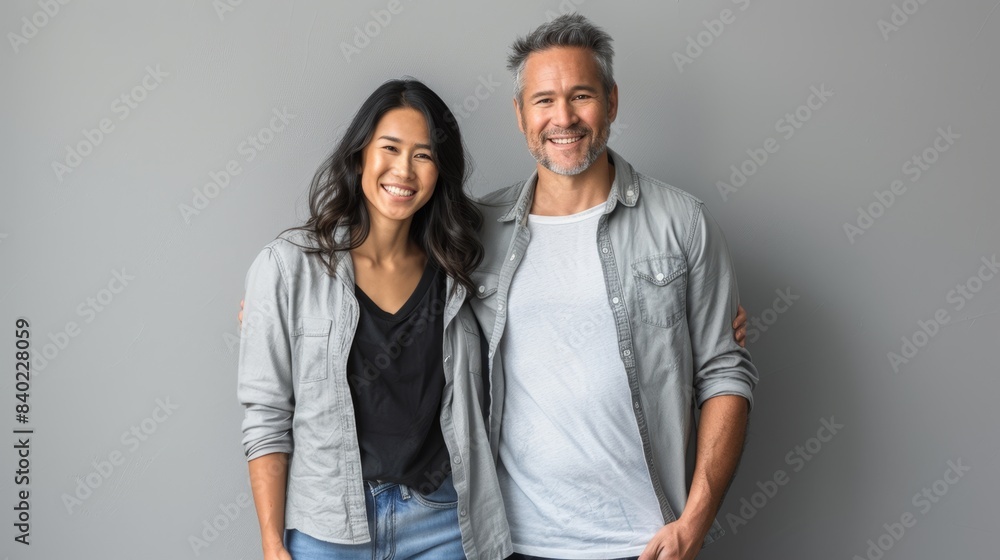 The smiling casual couple The smiling casual couple
