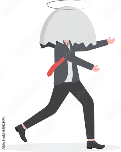 investment scam, Financial Fraud or Illegal Investment, ponzi scheme concept, businessman investor who is lulled by fake investments who walks forward towards a trap hole


