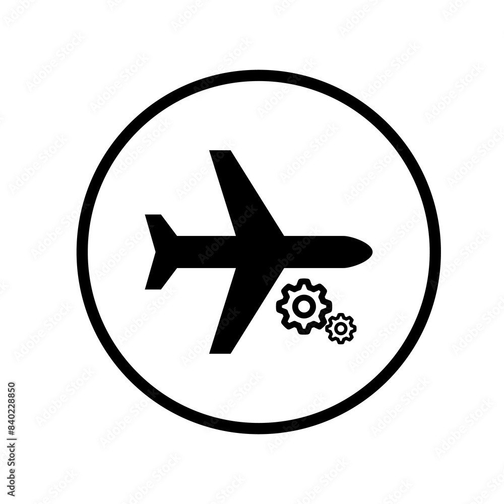 Vector icons of technical problem on the plane Vector icons of technical problem on the plane