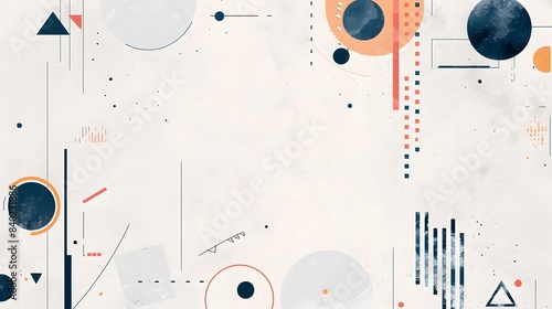 A white background with a lot of shapes and circles