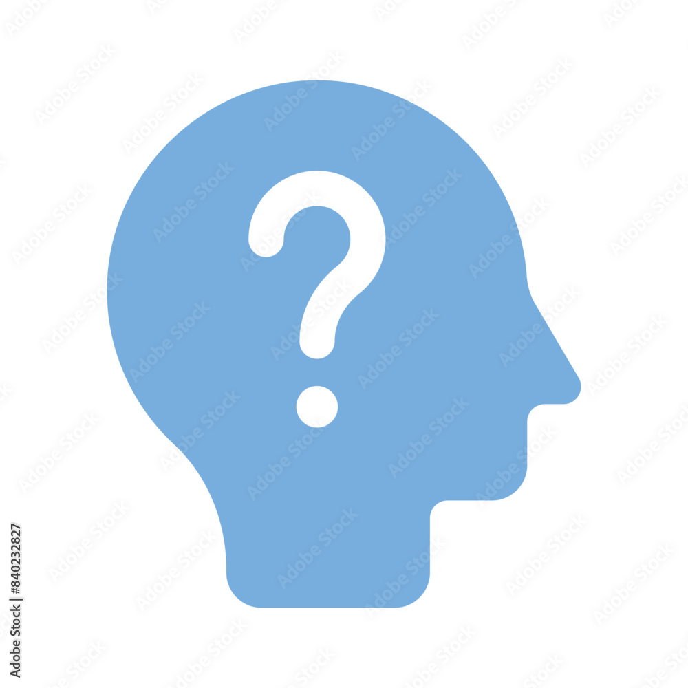 Question mark inside mind, well designed icon of confused mind Question mark inside mind, well designed icon of confused mind