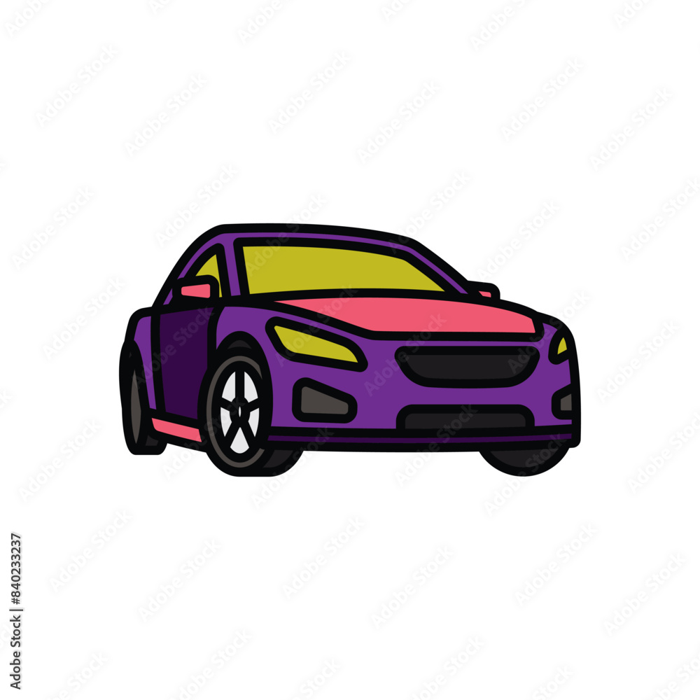 Fototapeta premium Original vector illustration. A passenger car. A contour icon.