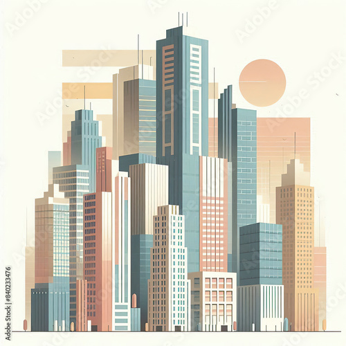 skyscraper office building abstract backgrounds illustration