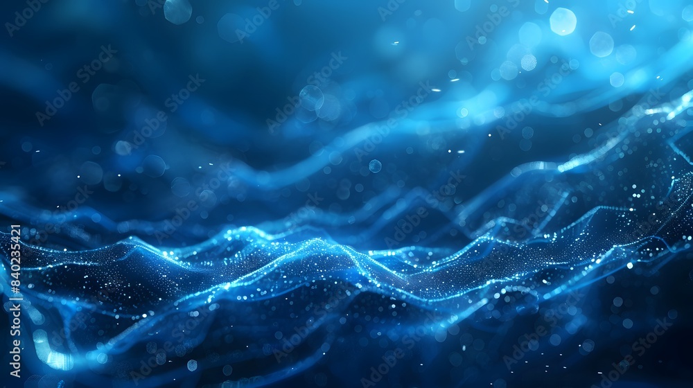 A colorful, flowing piece of fabric with a blue and pink hue. The fabric is draped in a way that creates a sense of movement and fluidity