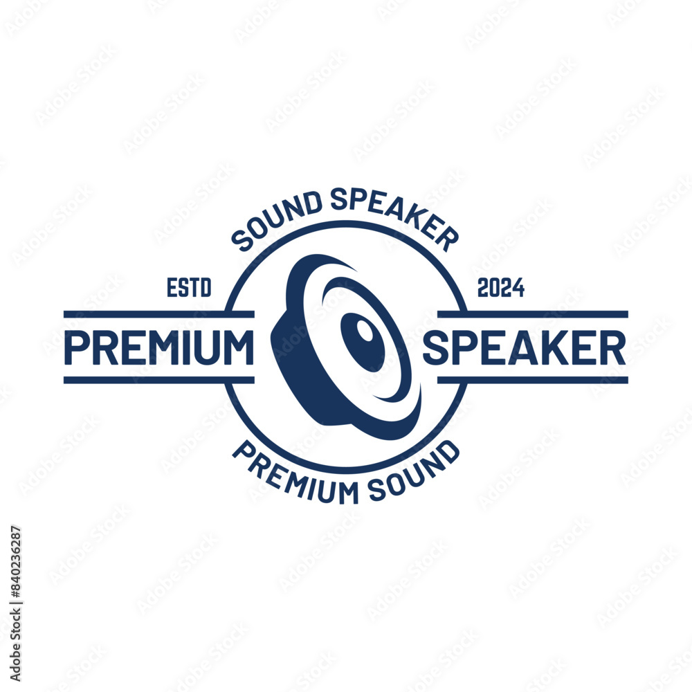 Obraz premium speaker sound system logo design with creative concept premium vector