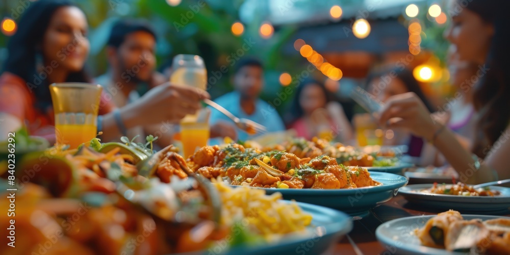 A group of people sitting around a table enjoying meals A group of people sitting around a table enjoying meals