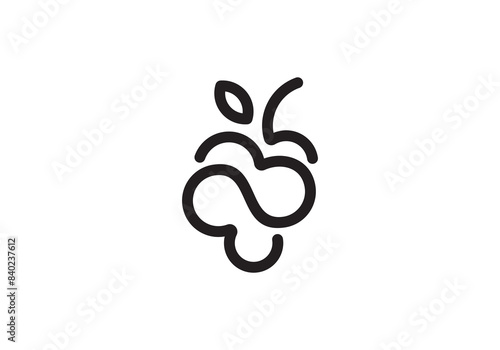 simple modern grape logo design 