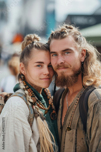 Modern Viking Couple Braided Love, Modern days Viking, A way of life, call of the wild, A new kind of beauty.