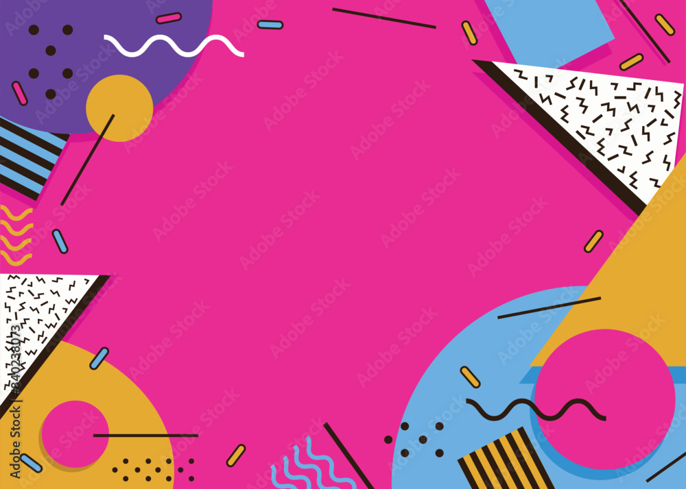 Aesthetic background with a 1990s theme featuring blue, pink, purple, lime green, and yellow colors Aesthetic background with a 1990s theme featuring blue, pink, purple, lime green, and yellow colors