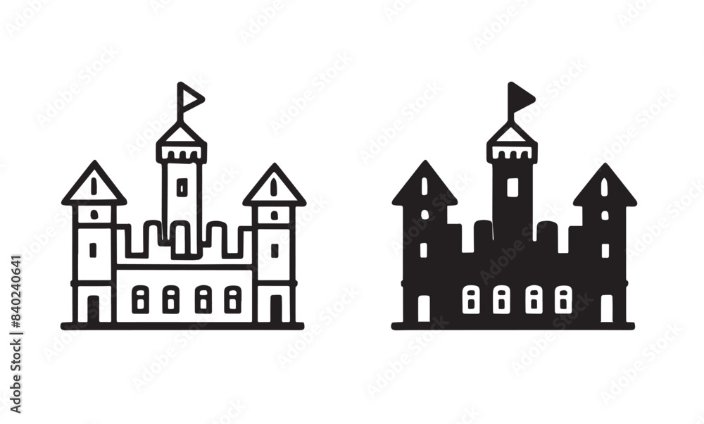 Obraz premium Vector medieval castles icon
