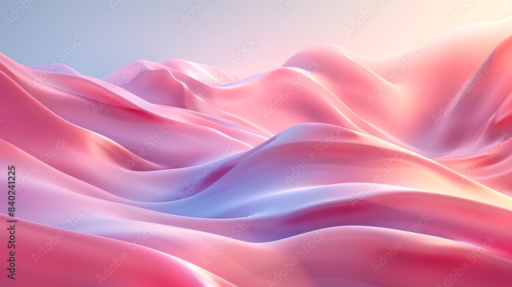 Fototapeta premium A pink and purple landscape with a lot of waves