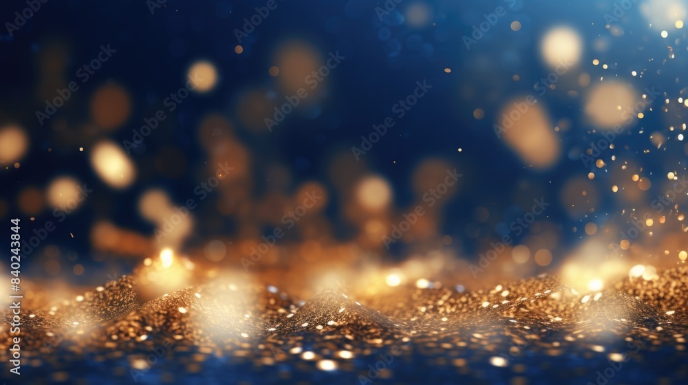 A blurry image of a blue and gold background A blurry image of a blue and gold background