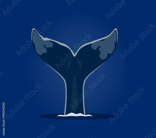 Underwater sea animals font, letter Y as whale tail for cartoon undersea alphabet, vector ABC type. Sea animals font or ocean typeface with cartoon characters, whale fish tail in water as letter Y