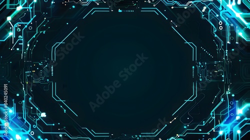 A blue and green computer screen with a black frame