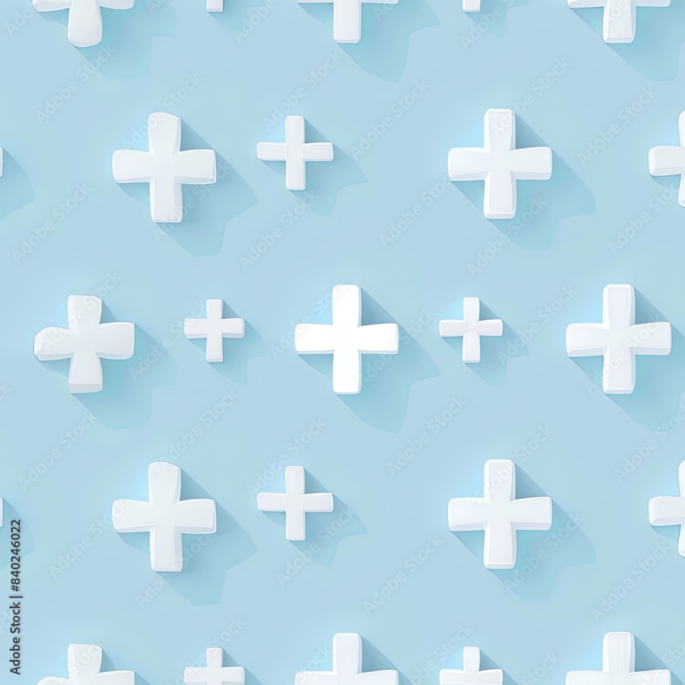 Simplified Abstract Blue Medical Crosses Simplified Abstract Blue Medical Crosses