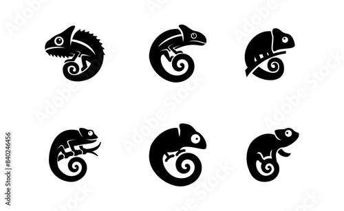 Chameleon logo icon design vector illustration