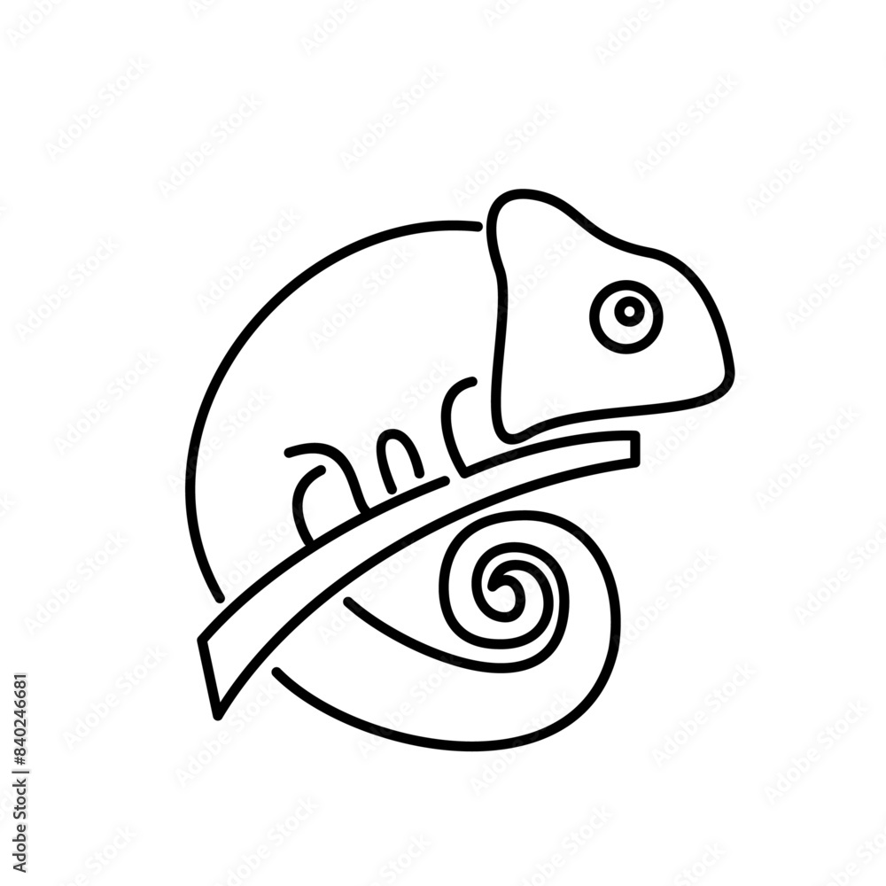 Chameleon line logo icon design vector illustration Chameleon line logo icon design vector illustration