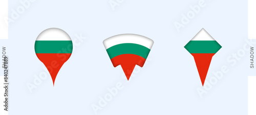 Bulgaria Map Markers Set. Perfect for projects related to Bulgaria, travel, geography, and international representation.