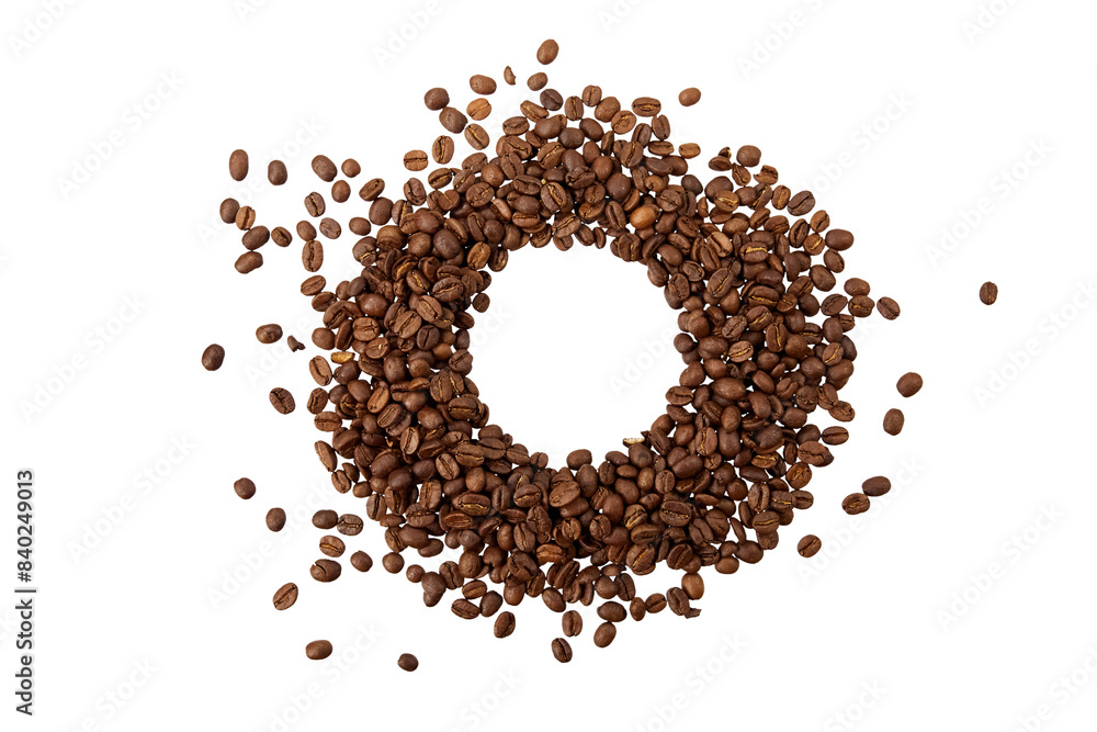 coffee beans round shape isolated on white or transparent PNG coffee beans round shape isolated on white or transparent PNG