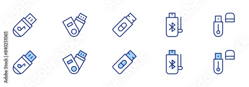 Usb flash drive icons. Duotone style. Line style. Editable stroke. Vector illustration, usbflashdrive, flashdisk, usb, pendrive. photo