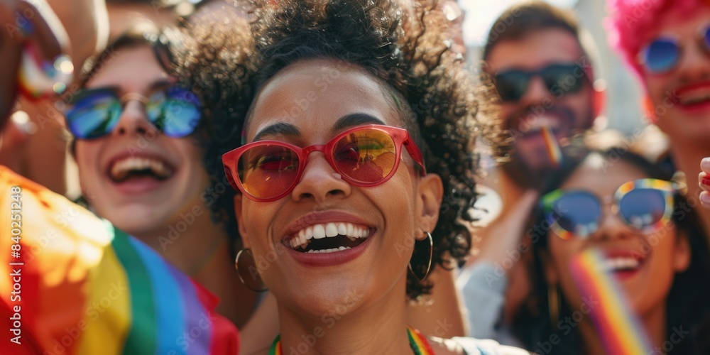 A group of people enjoying themselves while wearing sunglasses and smiling, perfect for use in any happy occasion or event A group of people enjoying themselves while wearing sunglasses and smiling, perfect for use in any happy occasion or event