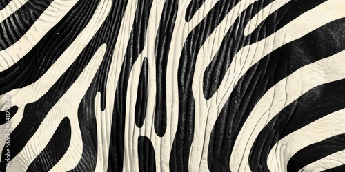 Close-up view of zebra's skin with distinctive stripes