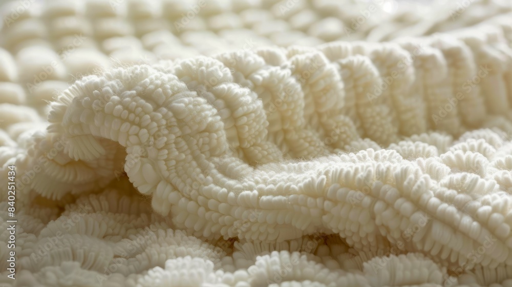 A close-up shot of white, textured fabric with a soft, fuzzy texture A close-up shot of white, textured fabric with a soft, fuzzy texture