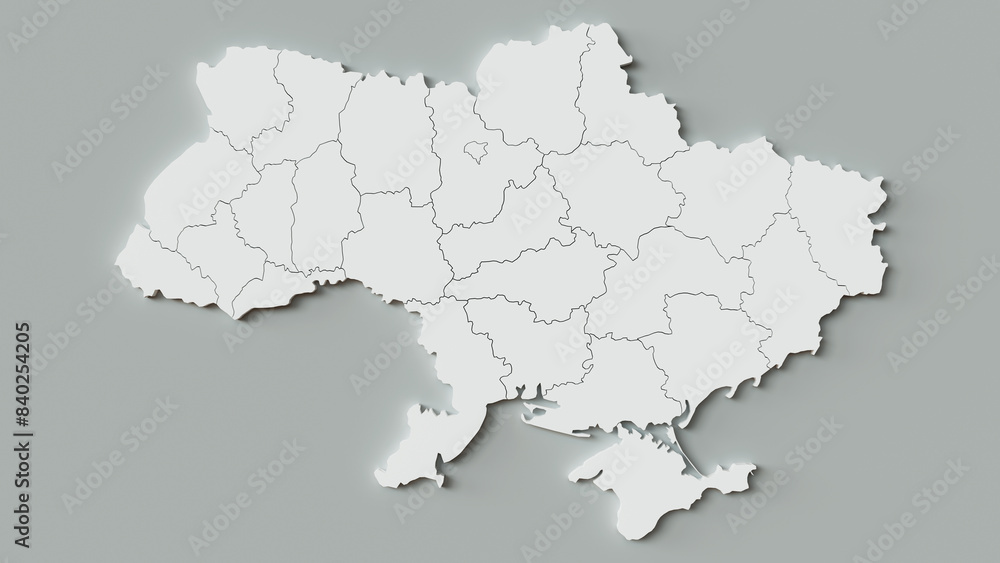 3D Rendering of Ukraine Map