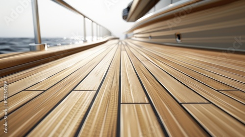 A Wooden Pathway Aboard a Luxury Yacht
