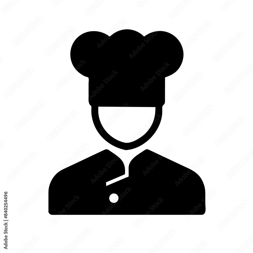 Minimalistic Icon of a Chef with a Uniform and Hat, Symbolizing Culinary Expertise, Cooking, and Professional Kitchen. Minimalistic Icon of a Chef with a Uniform and Hat, Symbolizing Culinary Expertise, Cooking, and Professional Kitchen.