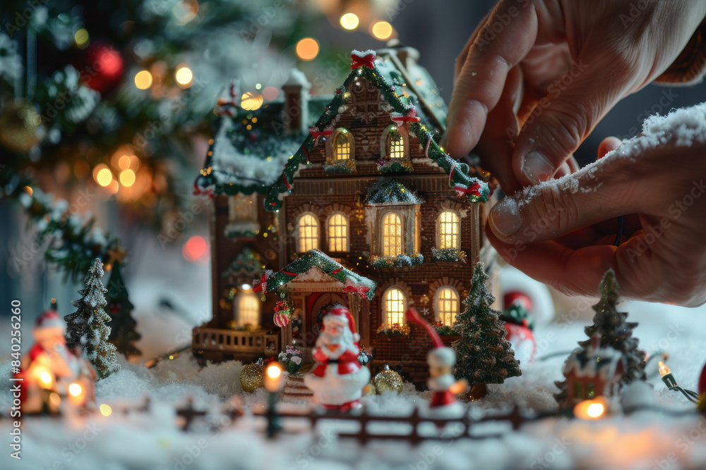 Fototapeta premium Decorating the Christmas tree