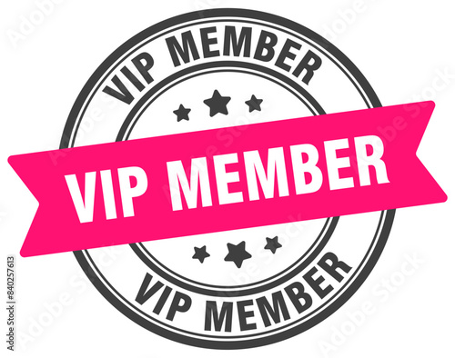 vip member stamp. vip member label on transparent background. round sign
