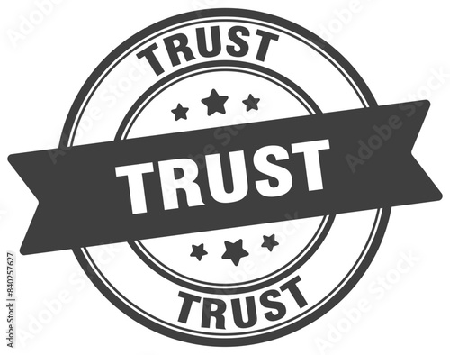 trust stamp. trust label on transparent background. round sign