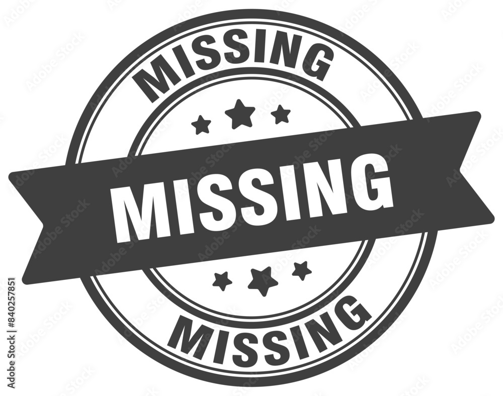 missing stamp. missing label on transparent background. round sign missing stamp. missing label on transparent background. round sign