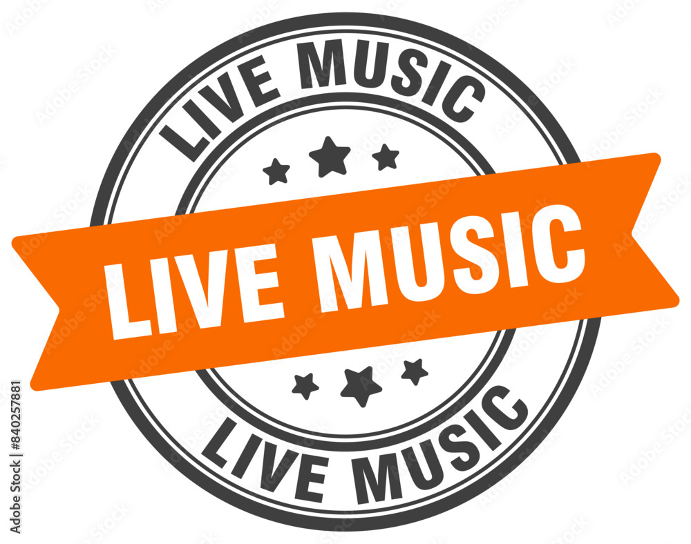 live music stamp. live music label on transparent background. round sign live music stamp. live music label on transparent background. round sign