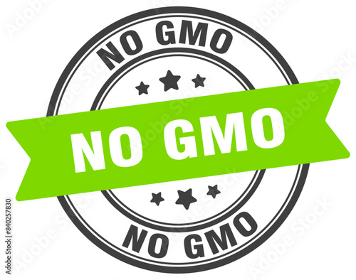 no gmo stamp. no gmo label on transparent background. round sign