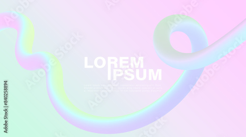 Light bright abstract vector background with a wavy volumetric line.