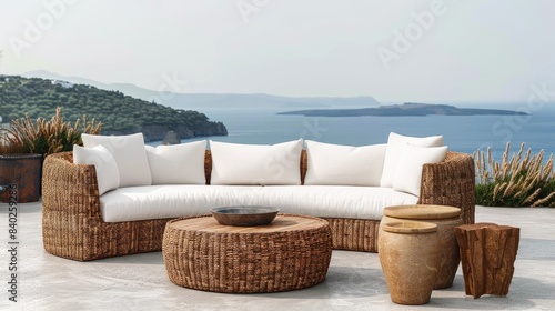 Coastal Wicker Lounge With Ocean Views © pvl0707