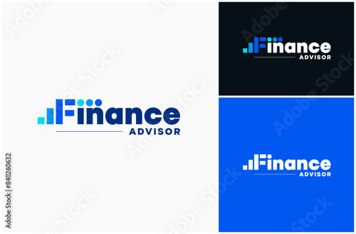 Finance Financial Business Consulting Advisor Growth Chart Success Vector Logo Design Illustration