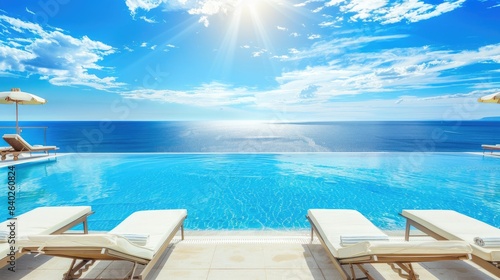 Sun-Kissed Serenity  An Infinity Pool Overlooking the Azure Sea
