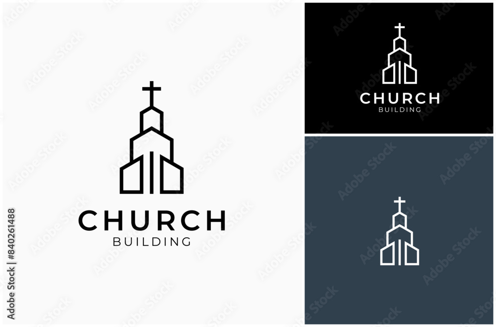 Church Chapel Catholic Christian Worship Prayer Pastor Priest Vector Logo Design Illustration Church Chapel Catholic Christian Worship Prayer Pastor Priest Vector Logo Design Illustration