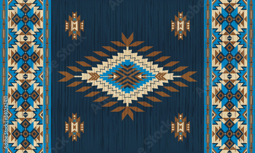 American tribal ethnic native pattern.Traditional Navajo,Aztec,Apache,Southwest and Mexican style fabric pattern.Abstract vector motifs pattern.For fabric,clothing,blanket,carpet,woven,wrap,decoration