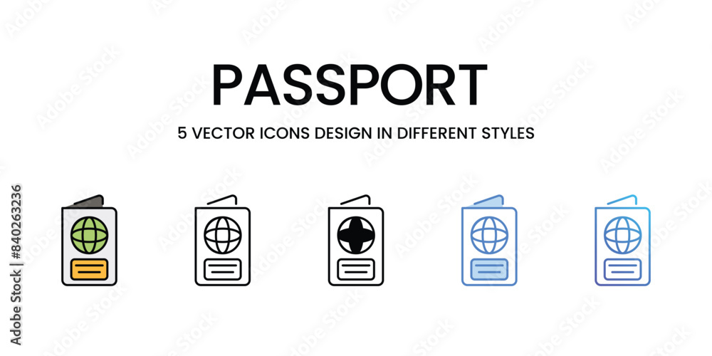 Passport icons vector set stock illustration. Passport icons vector set stock illustration.