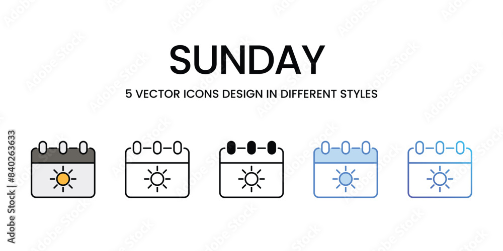 Sunday icons vector set stock illustration. Sunday icons vector set stock illustration.