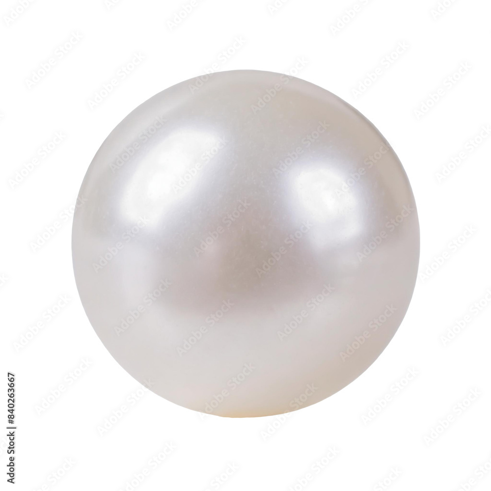 Obraz premium Beautiful round pearl isolated on transparent background