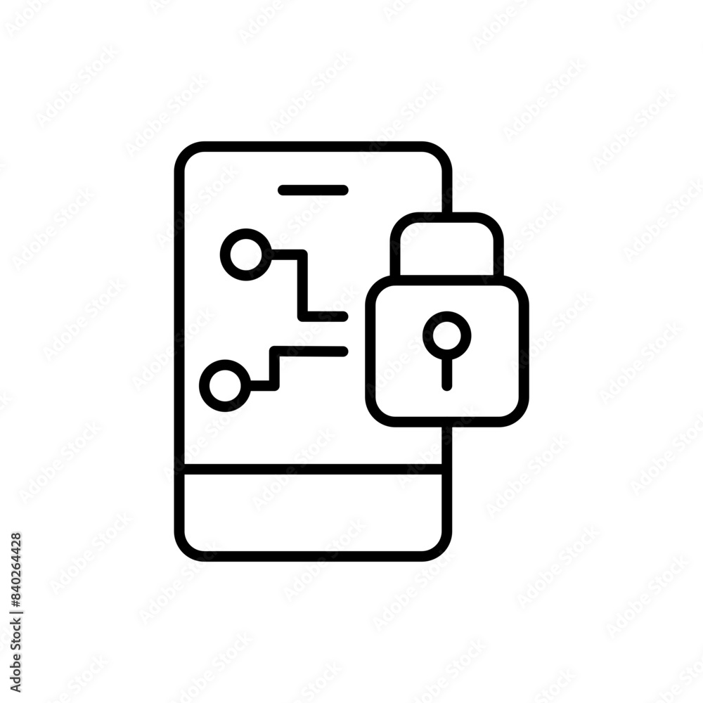 Mobile security outline icons, minimalist vector illustration ,simple transparent graphic element .Isolated on white background Mobile security outline icons, minimalist vector illustration ,simple transparent graphic element .Isolated on white background
