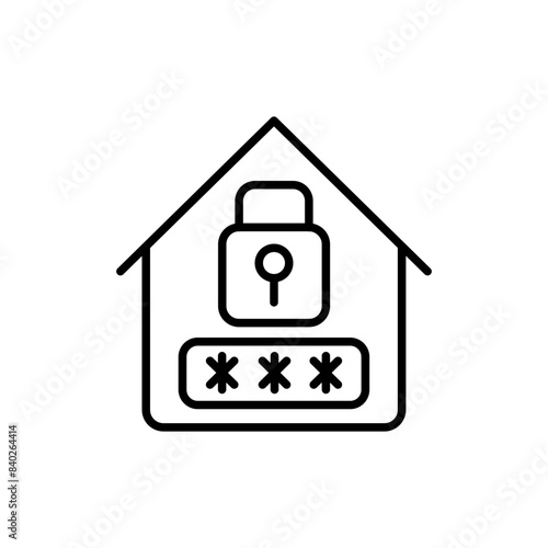 House security outline icons, minimalist vector illustration ,simple transparent graphic element .Isolated on white background