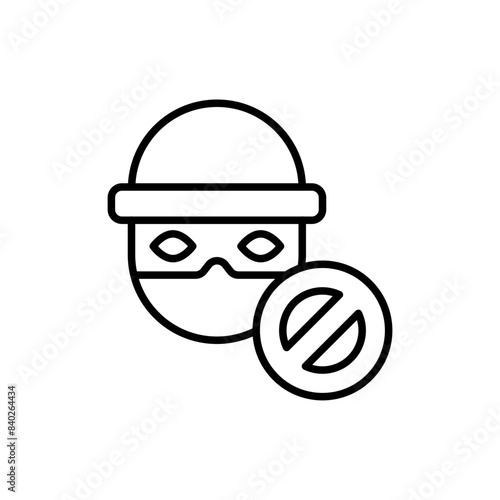 Antitheft outline icons, minimalist vector illustration ,simple transparent graphic element .Isolated on white background